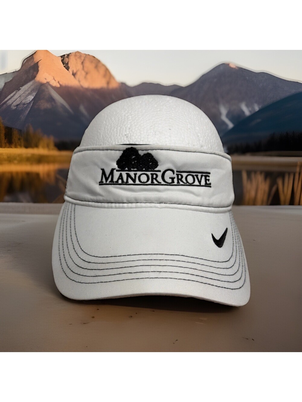 Nike Dri Fit Golf Swoosh Manor Grove Golf Course Sun Visor Cap Hat